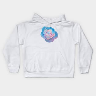 Azure blue pink purple colorful rose Kids Hoodie